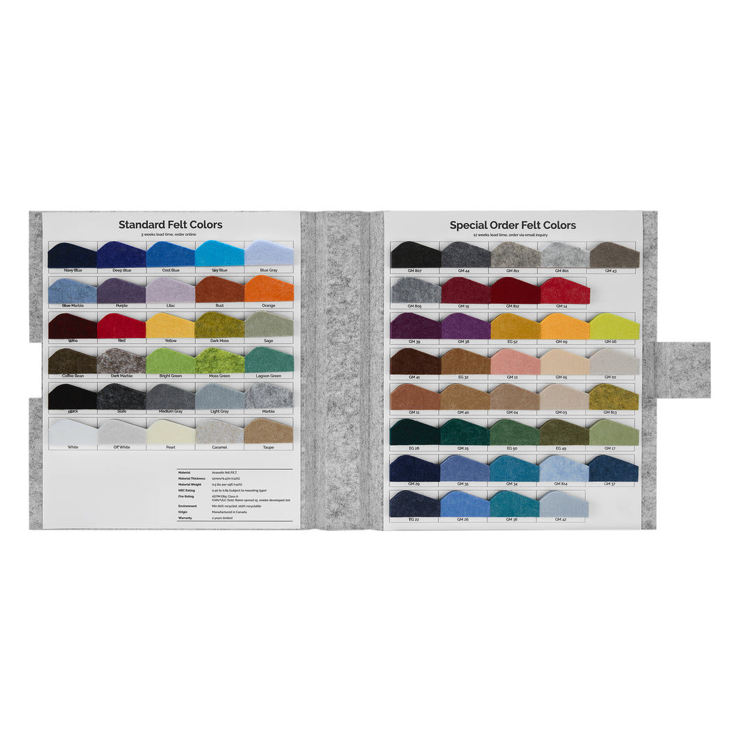 Color Sample Kit Color Samples - Standard Colors – TheQuietRoom Samples